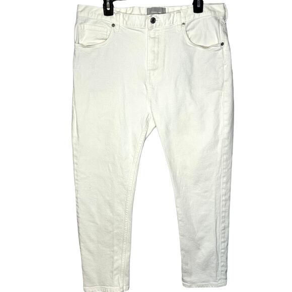 Everlane White Boyfriend High Rise Ankle Jeans Size 32 Regular - Picture 1 of 6